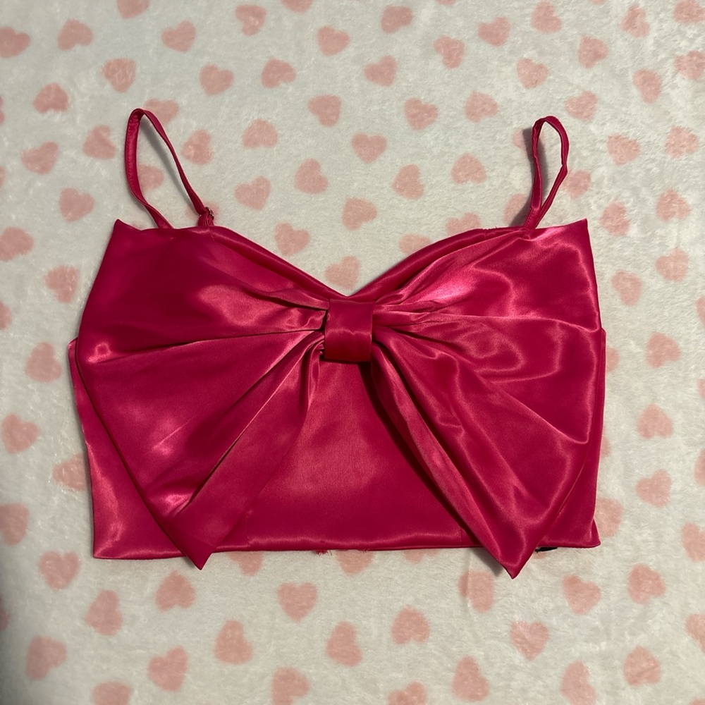 Pink bow crop top size xsmall